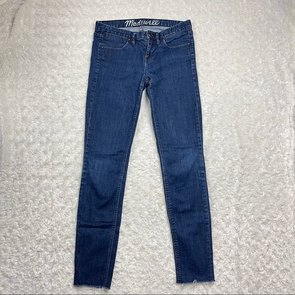 Madewell Women Midwash Raw Hem Skinny Jeans 26x32